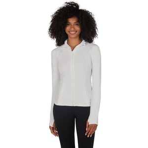 image:imageYogalicious Womens Ultra Soft Lightweight Full Zip Yoga Jacket with PocketsGardenia