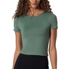image:image90 Degree By Reflex 2 Pack Contour Short Sleeve Shirt Crew Neck TeeLaurel WreathWhite Cropped