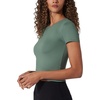 image:image90 Degree By Reflex 2 Pack Contour Short Sleeve Shirt Crew Neck TeeLaurel WreathWhite Cropped