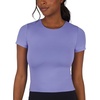 image:image90 Degree By Reflex 2 Pack Contour Short Sleeve Shirt Crew Neck TeePersian JewelWhite Cropped