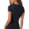 image:image90 Degree By Reflex 2 Pack Contour Short Sleeve Shirt Crew Neck TeeWhiteBlack Cropped