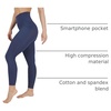 image:image90 Degree By Reflex Cotton High Waist Ankle Length Compression Leggings with Elastic Free WaistbandCelestial Navy W Pocket