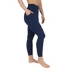 image:image90 Degree By Reflex Cotton High Waist Ankle Length Compression Leggings with Elastic Free WaistbandDark Navy W Pocket