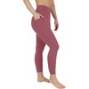 image:image90 Degree By Reflex Cotton High Waist Ankle Length Compression Leggings with Elastic Free WaistbandRouge Blush W Pocket