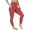 image:image90 Degree By Reflex Cotton High Waist Ankle Length Compression Leggings with Elastic Free WaistbandTerracotta W Pocket