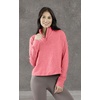 image:image90 Degree By Reflex Cropped Two Tone Heather Long Sleeve Quarter Zip JacketHeather Heat Wave