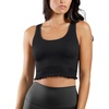 image:image90 Degree By Reflex Ribbed Lettuce Edge Cropped Tank Top Long Line Bra  2 Pack2 Pk  Black  Black
