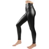 image:image90 Degree By Reflex Super High Waist High Shine Faux Leather Fleece Lined Elastic Free Ankle LeggingsBlack Elastic Free