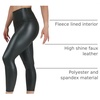 image:image90 Degree By Reflex Super High Waist High Shine Faux Leather Fleece Lined Elastic Free Ankle LeggingsBlack Olive Elastic Free