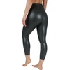 image:image90 Degree By Reflex Super High Waist High Shine Faux Leather Fleece Lined Elastic Free Ankle LeggingsBlack Olive Elastic Free