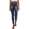 image:image90 Degree By Reflex Super High Waist High Shine Faux Leather Fleece Lined Elastic Free Ankle LeggingsDark Navy