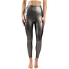 image:image90 Degree By Reflex Super High Waist High Shine Faux Leather Fleece Lined Elastic Free Ankle LeggingsGunmetal Grey Elastic Free