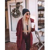image:image90 Degree By Reflex Ultra Soft Fuzzy Sherpa Hooded Cardigan with Pockets