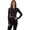 image:image90 Degree By Reflex Womens Half Zip Performance Pullover Long Sleeve Quarter Zip Running Athletic Jacket Top with ThumbholesChocolate Torte