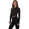 image:image90 Degree By Reflex Womens Half Zip Performance Pullover Long Sleeve Quarter Zip Running Athletic Jacket Top with ThumbholesChocolate Torte