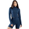 image:image90 Degree By Reflex Womens Half Zip Performance Pullover Long Sleeve Quarter Zip Running Athletic Jacket Top with ThumbholesDark Navy