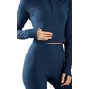image:image90 Degree By Reflex Womens Half Zip Performance Pullover Long Sleeve Quarter Zip Running Athletic Jacket Top with ThumbholesDark Navy