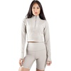 image:image90 Degree By Reflex Womens Half Zip Performance Pullover Long Sleeve Quarter Zip Running Athletic Jacket Top with ThumbholesEgret