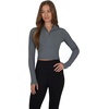 image:image90 Degree By Reflex Womens Half Zip Performance Pullover Long Sleeve Quarter Zip Running Athletic Jacket Top with ThumbholesLava Smoke