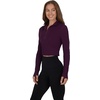 image:image90 Degree By Reflex Womens Half Zip Performance Pullover Long Sleeve Quarter Zip Running Athletic Jacket Top with ThumbholesPotent Purple