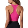 image:image90 Degree by Reflex Ribbed Racerback Built in Bra Top for WomenPink Peacock