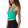 image:image90 Degree by Reflex Ribbed Racerback Built in Bra Top for WomenSimply Green
