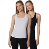 image:image90 Degree By Reflex Athletic Fit Performance Tops 2 Pack  Moisture Wicking Yoga Top Workout Shirts for WomenWhite SurfBlack 2 Pack