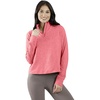 image:image90 Degree By Reflex Cropped Two Tone Heather Long Sleeve Quarter Zip JacketHeather Heat Wave