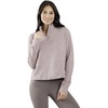 image:image90 Degree By Reflex Cropped Two Tone Heather Long Sleeve Quarter Zip JacketHeather Mocha