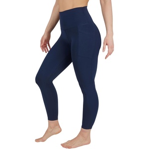 image:image90 Degree By Reflex Cotton High Waist Ankle Length Compression Leggings with Elastic Free WaistbandDark Navy W Pocket