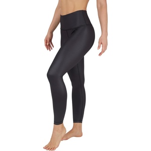 image:image90 Degree By Reflex Womens Faux Leather Leggings Matte High Waisted High Shine Faux Leather Ankle LeggingsBlack