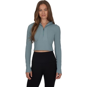 image:image90 Degree By Reflex Womens Half Zip Performance Pullover Long Sleeve Quarter Zip Running Athletic Jacket Top with ThumbholesLead