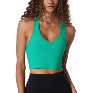 image:image90 Degree by Reflex Ribbed Racerback Built in Bra Top for WomenSimply Green