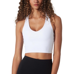 image:image90 Degree by Reflex Ribbed Racerback Built in Bra Top for WomenWhite