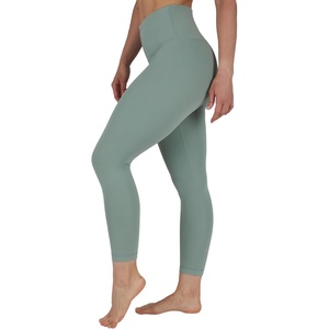 image:imageYogalicious High Waist Buttery Soft Lightweight Capri Leggings High Rise Workout Yoga Pants for WomenGreen Milieu Nude Tech