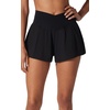 image:image90 Degree By Reflex Crossover Waist Flowy Skort with Built in ShortsBlack