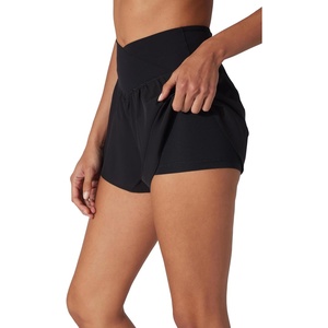 image:image90 Degree By Reflex Crossover Waist Flowy Skort with Built in ShortsBlack
