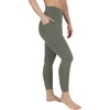image:image90 Degree By Reflex Cotton High Waist Ankle Length Compression Leggings with Elastic Free WaistbandDark Sage W Pocket