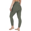 image:image90 Degree By Reflex Cotton High Waist Ankle Length Compression Leggings with Elastic Free WaistbandDark Sage W Pocket