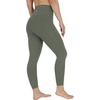 image:image90 Degree By Reflex Cotton High Waist Ankle Length Compression Leggings with Elastic Free WaistbandDark Sage W Pocket
