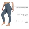 image:image90 Degree By Reflex Cotton High Waist Ankle Length Compression Leggings with Elastic Free WaistbandSlate Night W Pocket