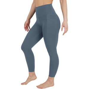 image:image90 Degree By Reflex Cotton High Waist Ankle Length Compression Leggings with Elastic Free WaistbandSlate Night W Pocket