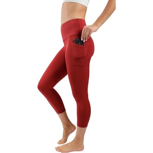 image:image90 Degree By Reflex Womens High Waisted Leggings Capri Workout Yoga PantsSangria